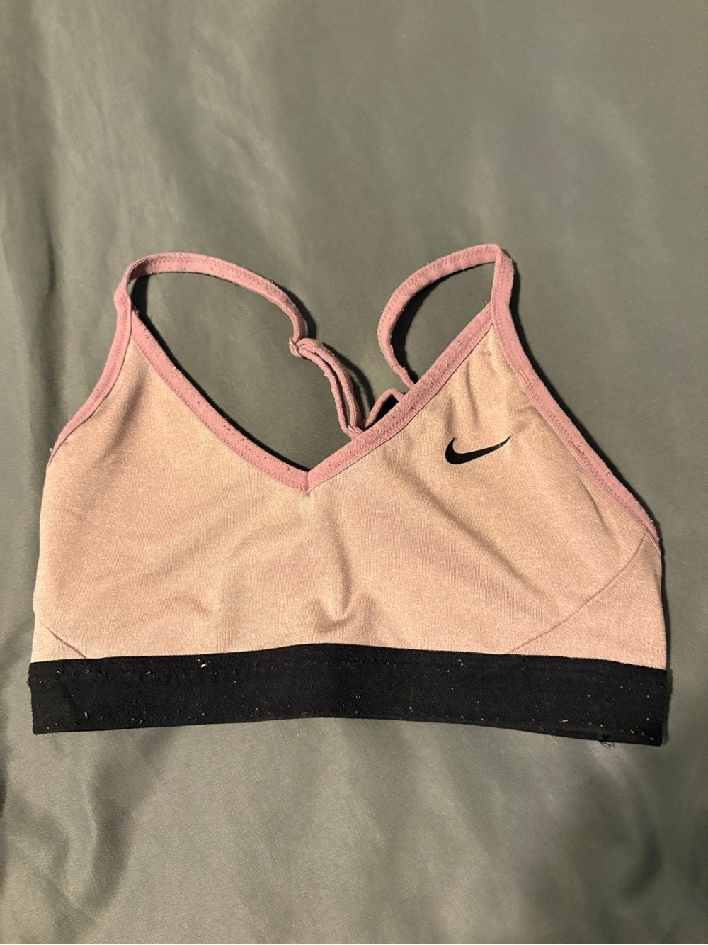 Nike Pink & Black V-Neck Strappy Sports Bra